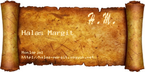 Halas Margit névjegykártya